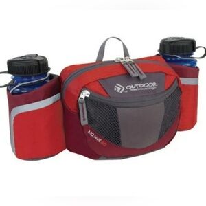 Outdoor Products Mojave 8.0 Red & Gray Fanny pack Hiking hip dual bottle holder